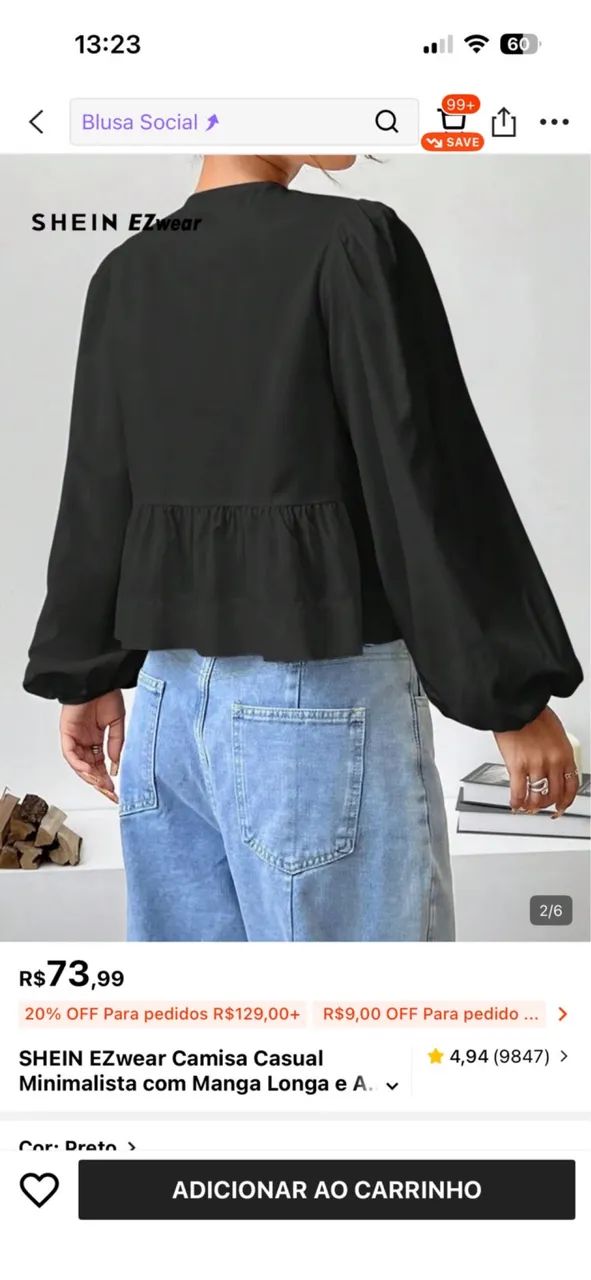 Blusa Azul- Nova  - Foto 2