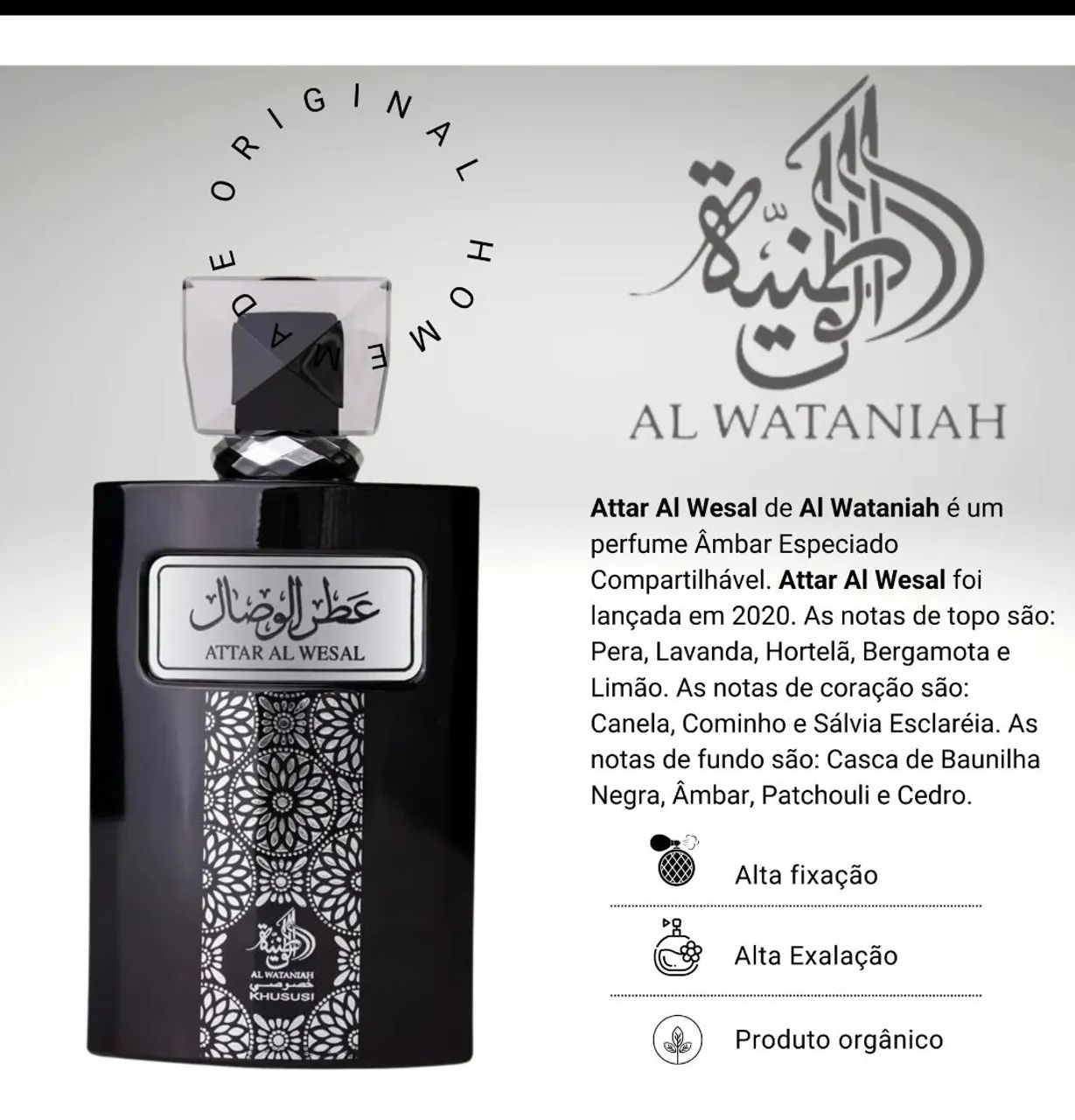 Perfume ArabeAttar Al Wesal Al Wataniah 100ml - Foto 3