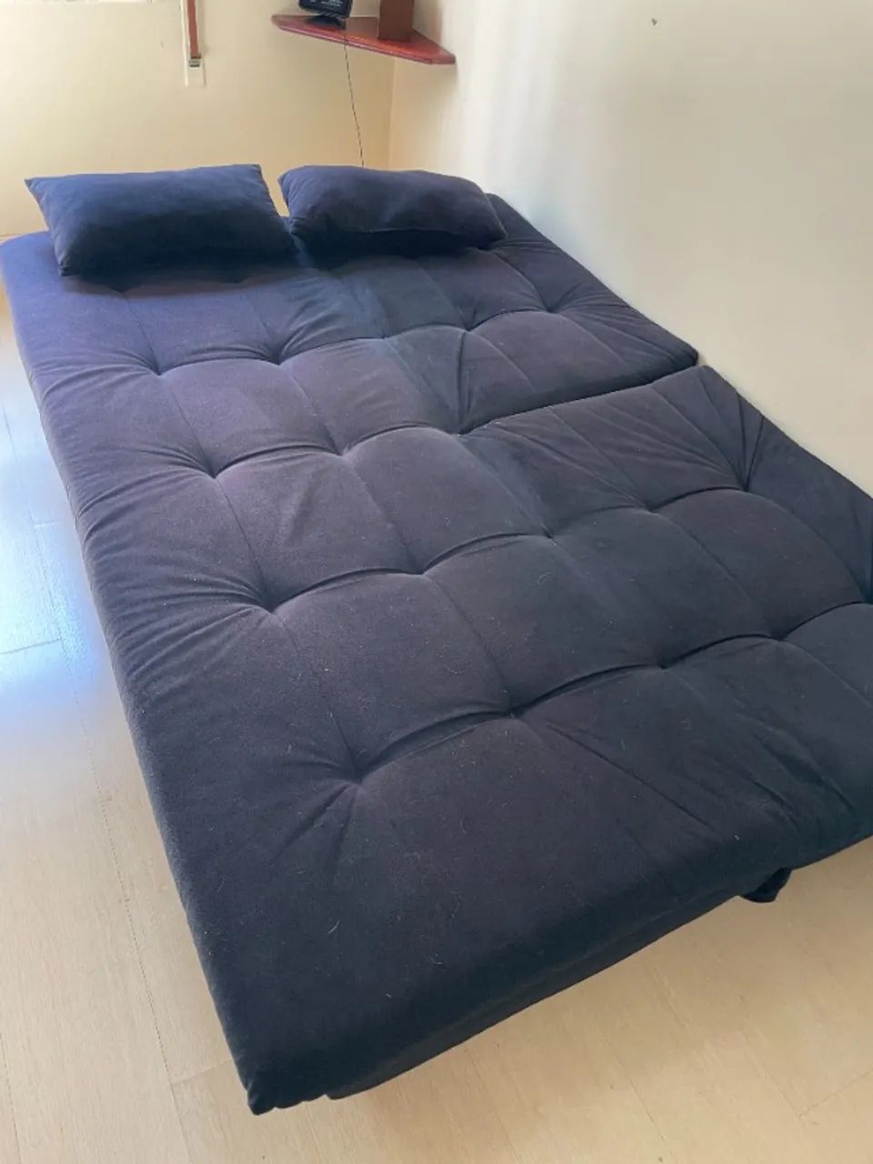 Sofá-Cama 3 Lugares Pratic Madeira Siena Móveis - Preto - Foto 2