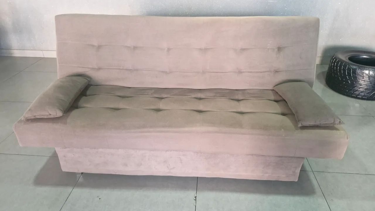 Sofá Cama em Suede