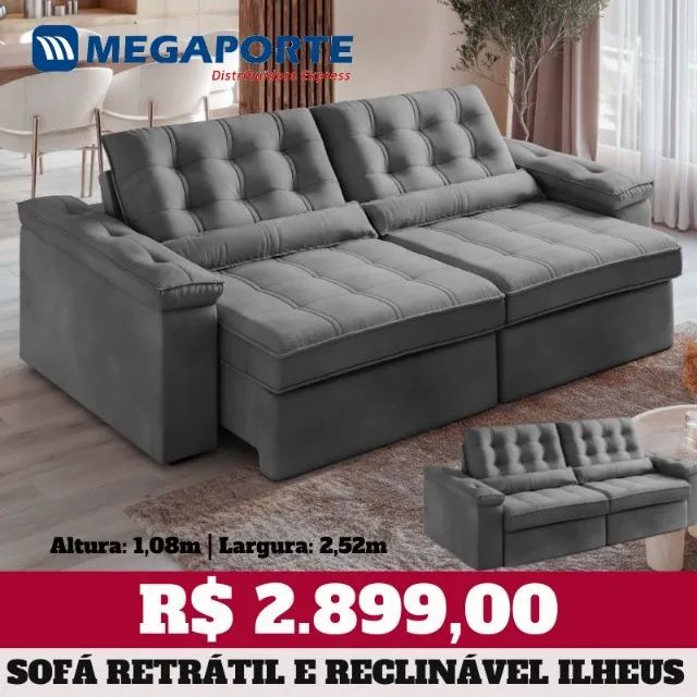Sofá Retrátil e Reclinável 2 Lugares (Novo) Entrega Grátis!  - Foto 3