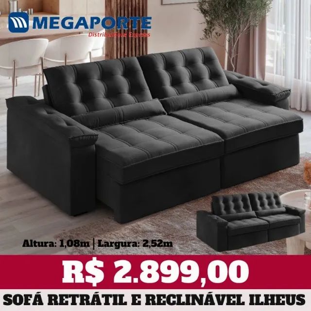 Sofá Retrátil e Reclinável 2 Lugares (Novo) Entrega Grátis!  - Foto 2