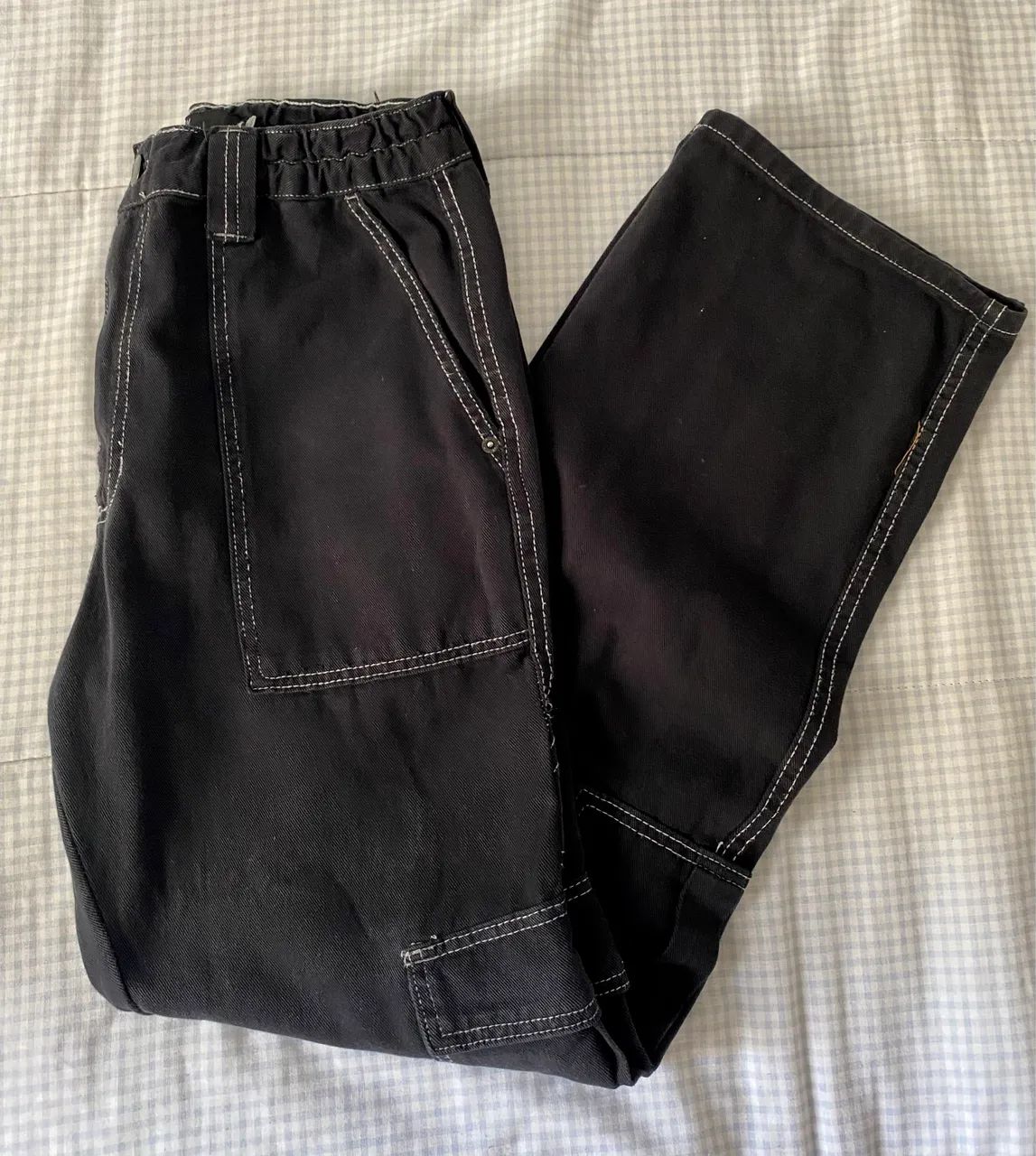 calça cargo youcom preta reta 42