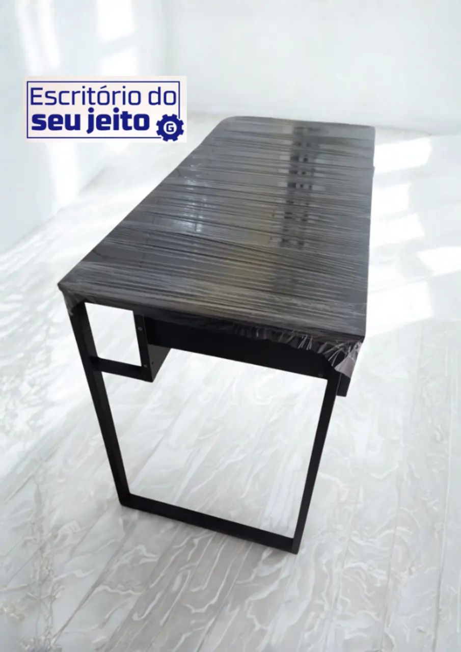 Escrivaninha Industrial com Gaveta 1,1M Mesa Reforçada Multiuso para Computador Notebook - Foto 3