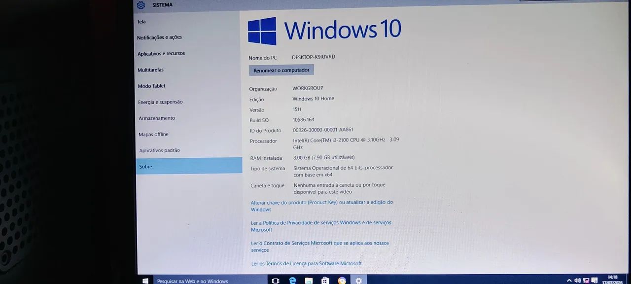 Computador Completo / CPU Intel Core i3 + 8GB RAM - Windows 10 - Funcionando Perfeitamente - Foto 3