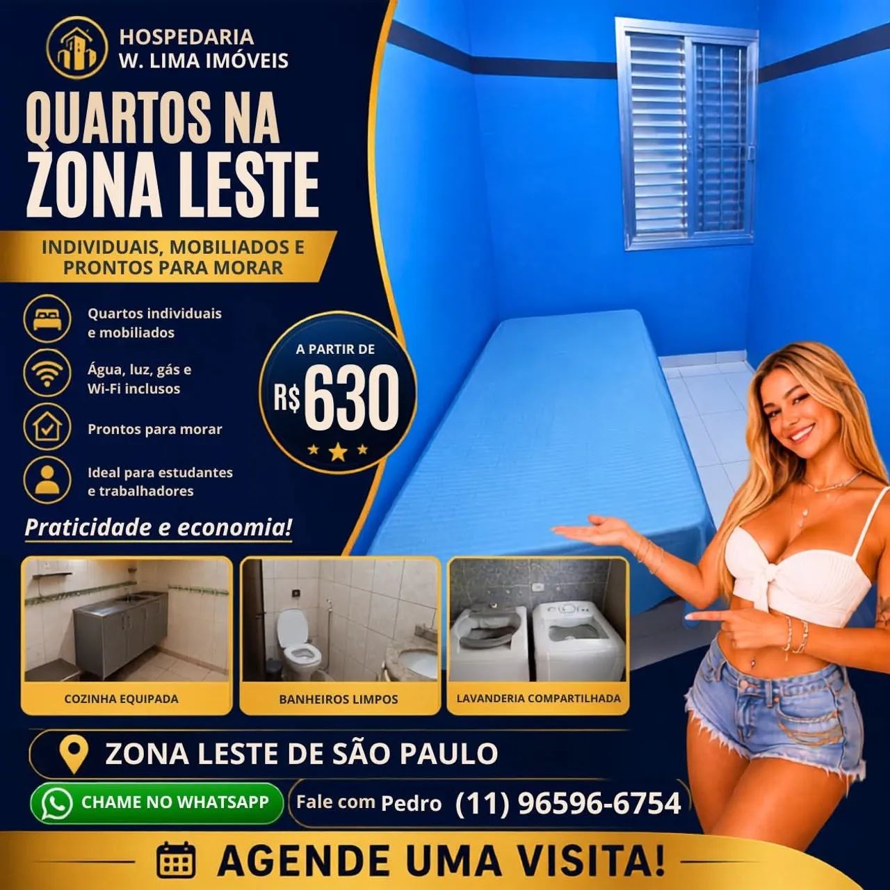Quartos privativos na Zona Leste