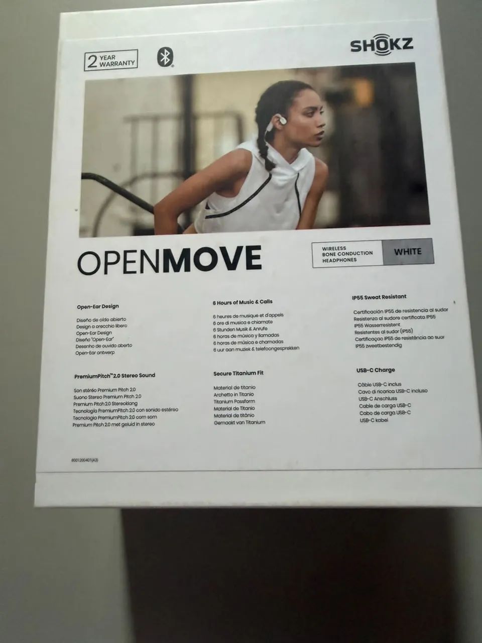 Fone Shokz OpenMove Branco Corrida - Foto 2