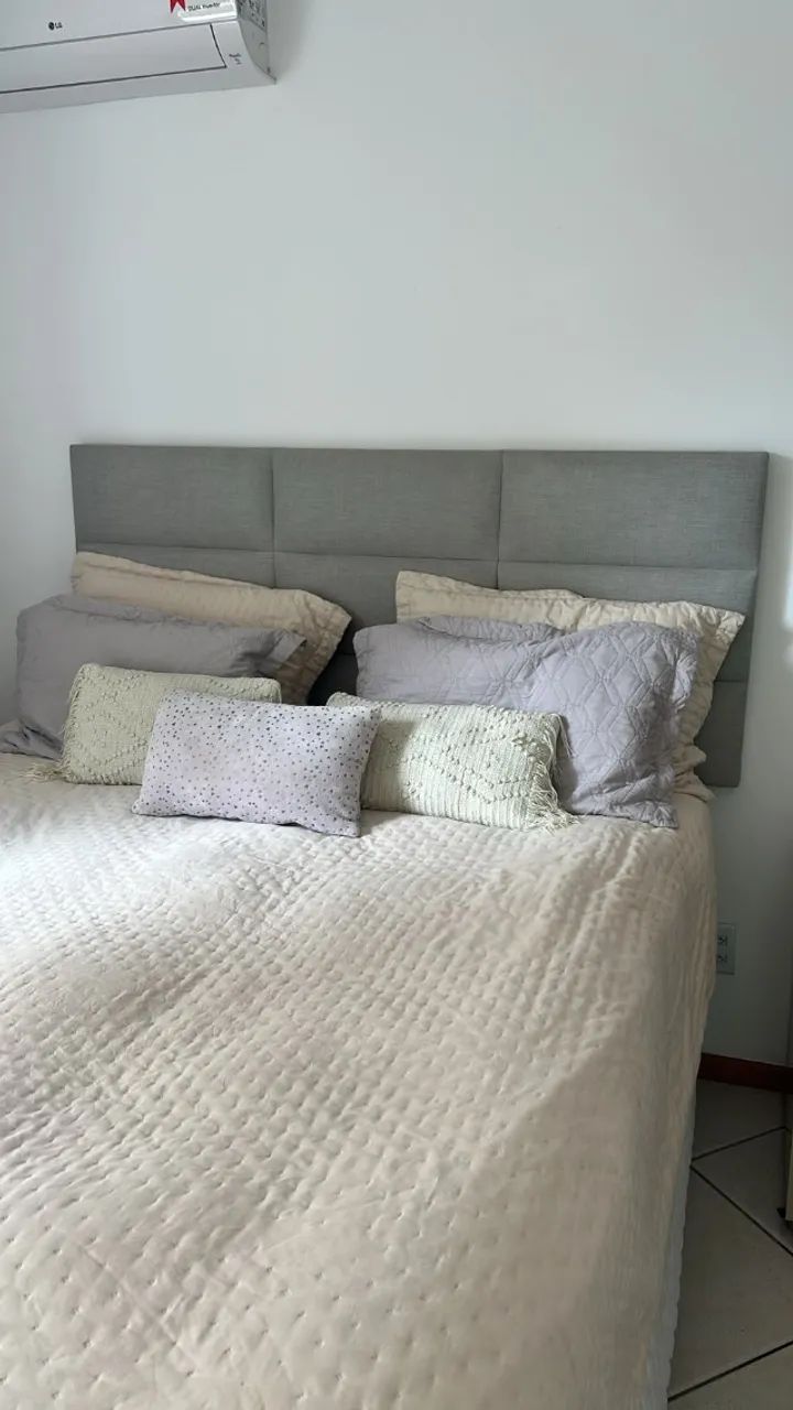 Cabeceira de linho para cama queen