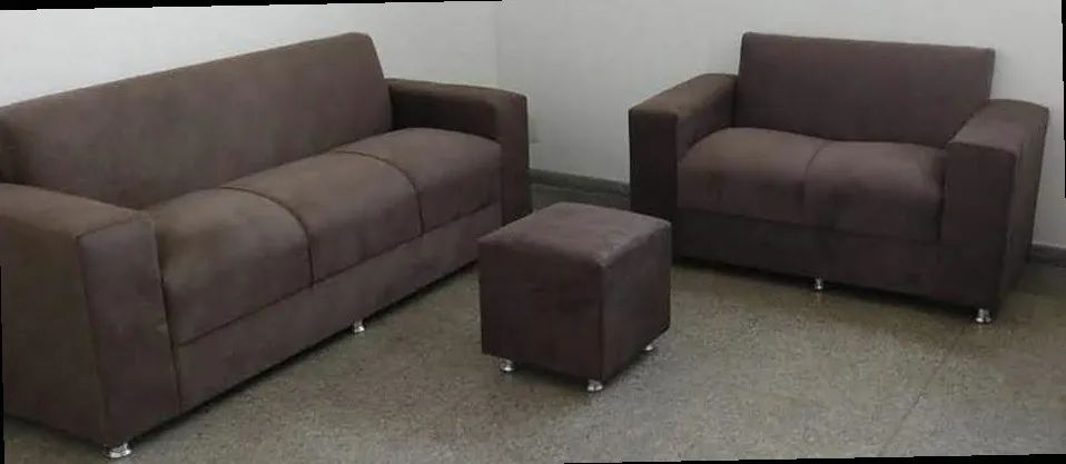 Sofá 2 e tres lugares Suede macio D33 De alta qualidade Confortável Promoção - Foto 2