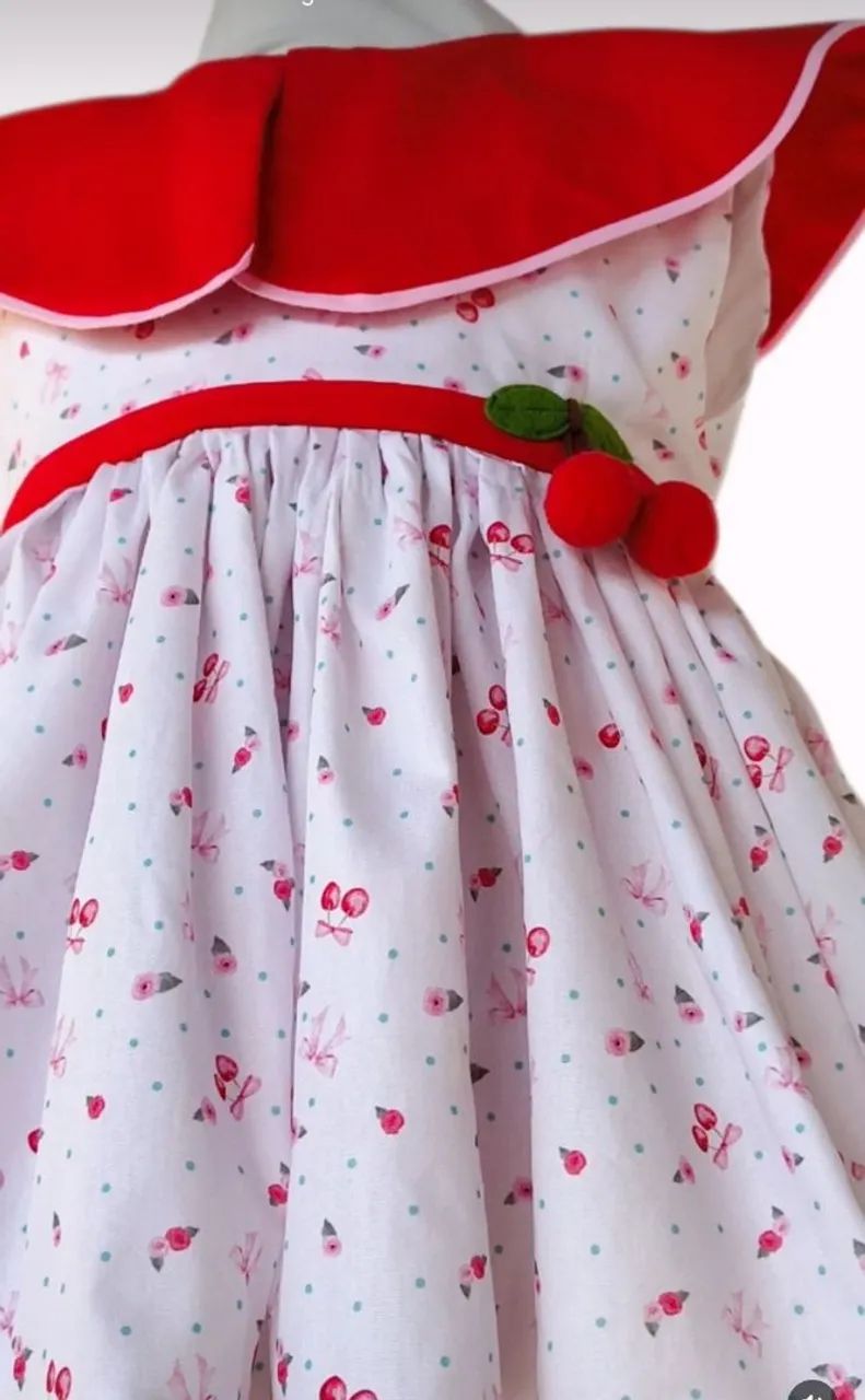Vestido Infantil Cereja - Foto 2