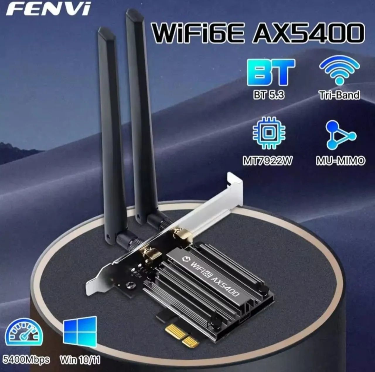 Adaptador de Wi-fi e Bluetooth Fenvi AX5400 Wi-fi 6
