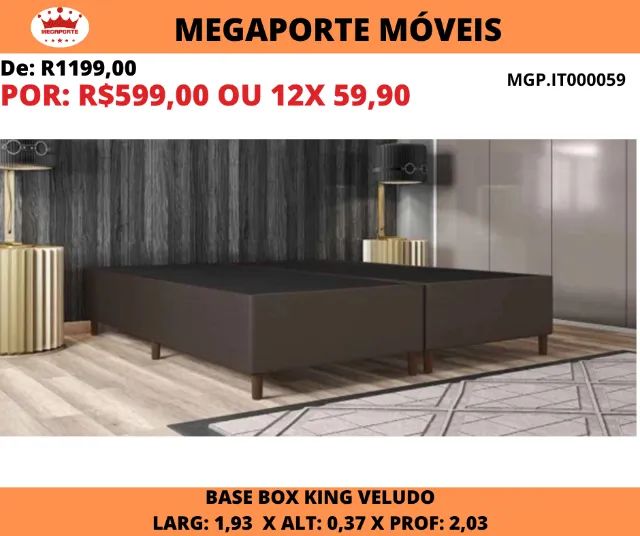 Base Box King Size Veludo