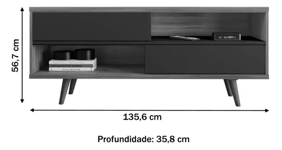 Vende-se Rack Para Tv Até 50 Polegadas Erevan 2 Portas Freijó - Foto 5