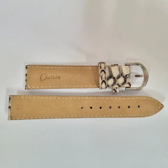 Pulseira De Relógio Chainon 18mm Couro De Crocodilo Vintage - Foto 3