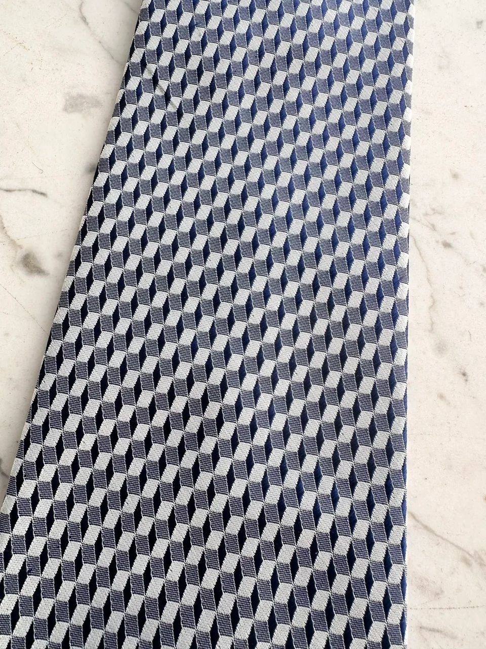 Gravata de zíper azul e branco - Foto 3