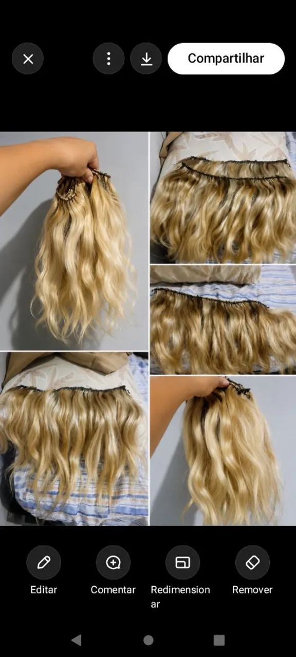 2 telas Cabelo humano loiro 