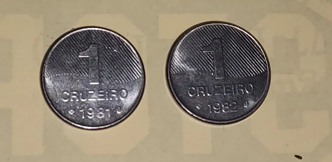 2 Moedas 1 cruzeiro ano 1982 $ 1981