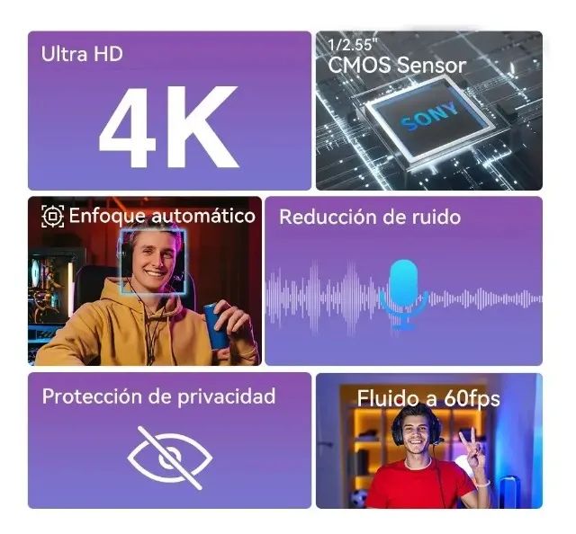 Webcam eMeet C960 4K UHD Sensor Sony Foco Automático Microfone Duplo Tripé ? Nova Lacrada - Foto 4