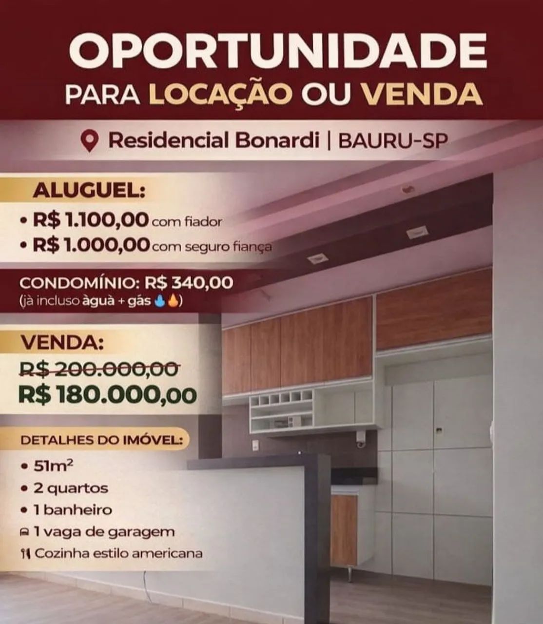 Oportunidade de apartamento em Bauru
