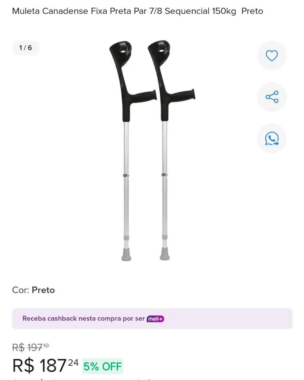 Muleta par 150kg preta - Foto 3