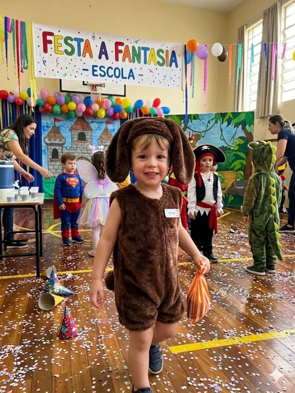 Fantasia macacao cachorro infantil sem touca 