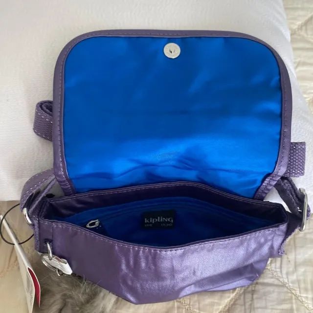 Bolsa Kipling Lilas Metálica Pequena - Tiracolo - ORIGINAL - Foto 2