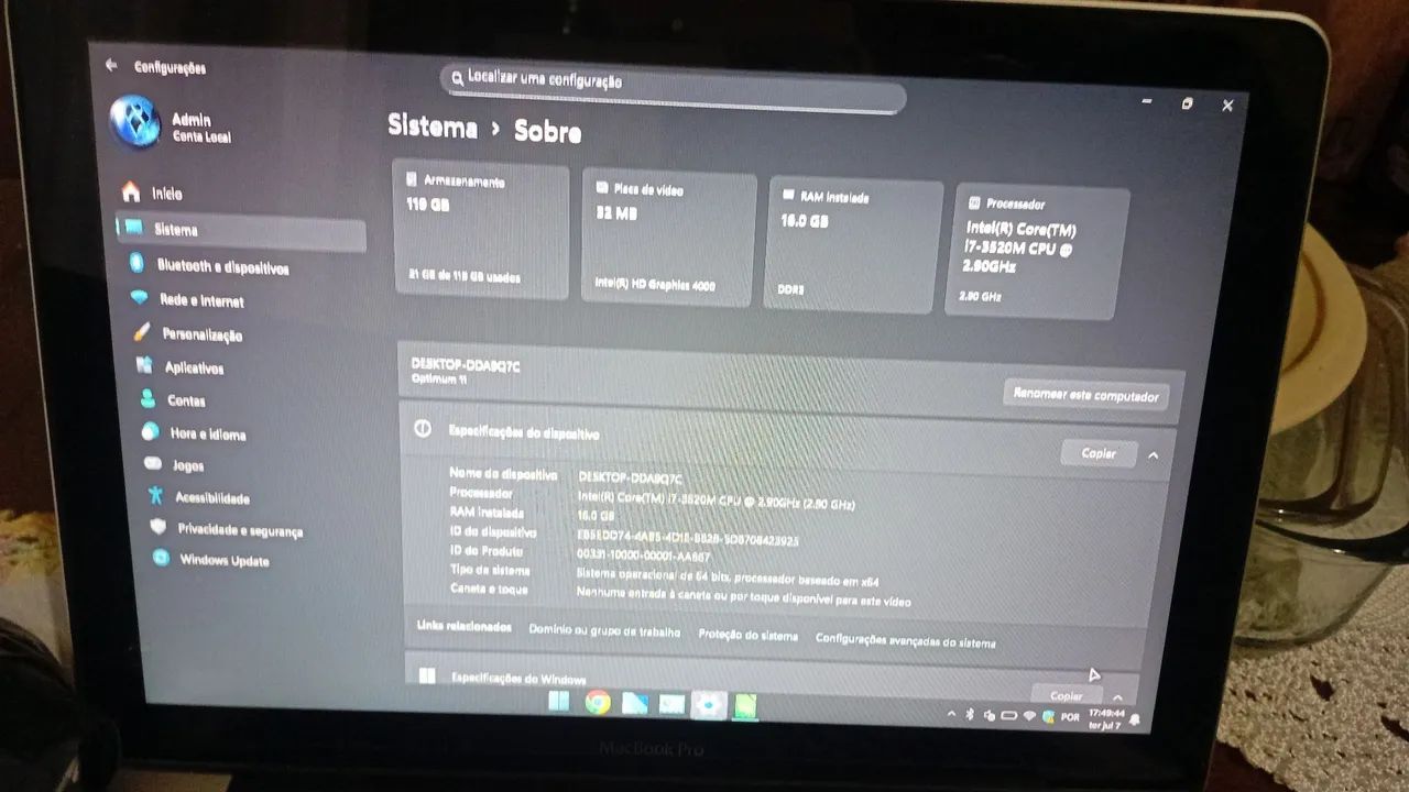 Macbook Pro i7 16GB - Foto 3