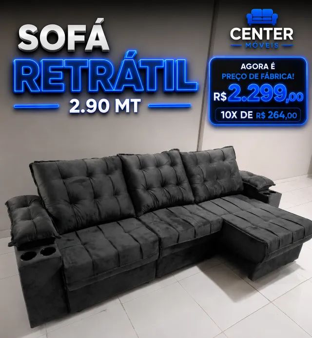 Sofá Retrátil 2.90 MT 