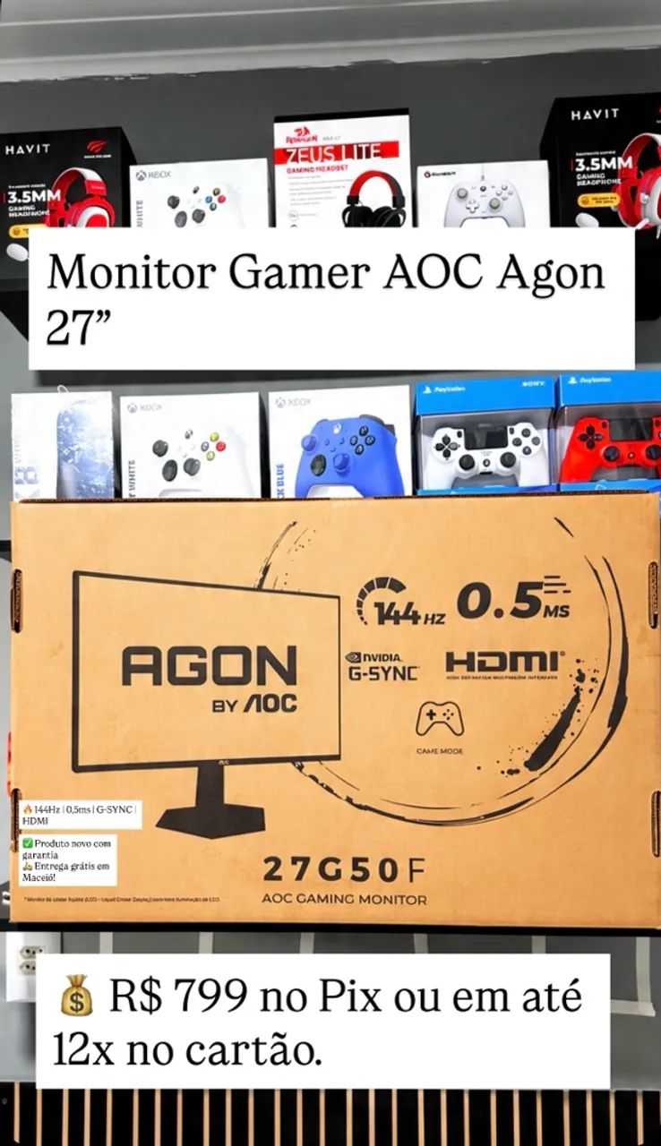 Monitor lacrado 27 AOC 144hz agon 