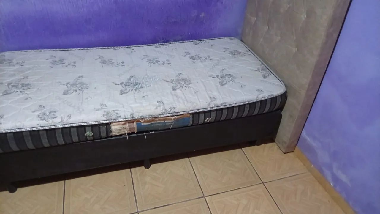 Cama Box Solteiro Completa com Cabeceira e Colchão - Foto 4
