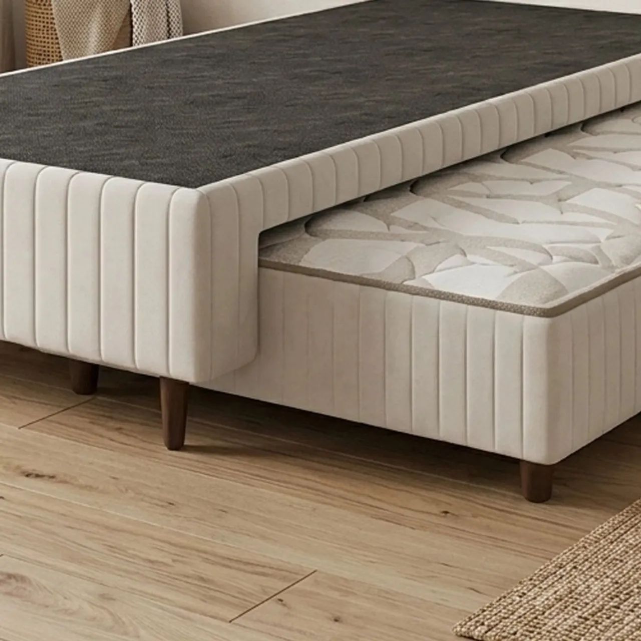Base Box Solteiro com Cama Auxiliar Premium 37x198x108cm Plumatex / entrega hoje - Foto 2