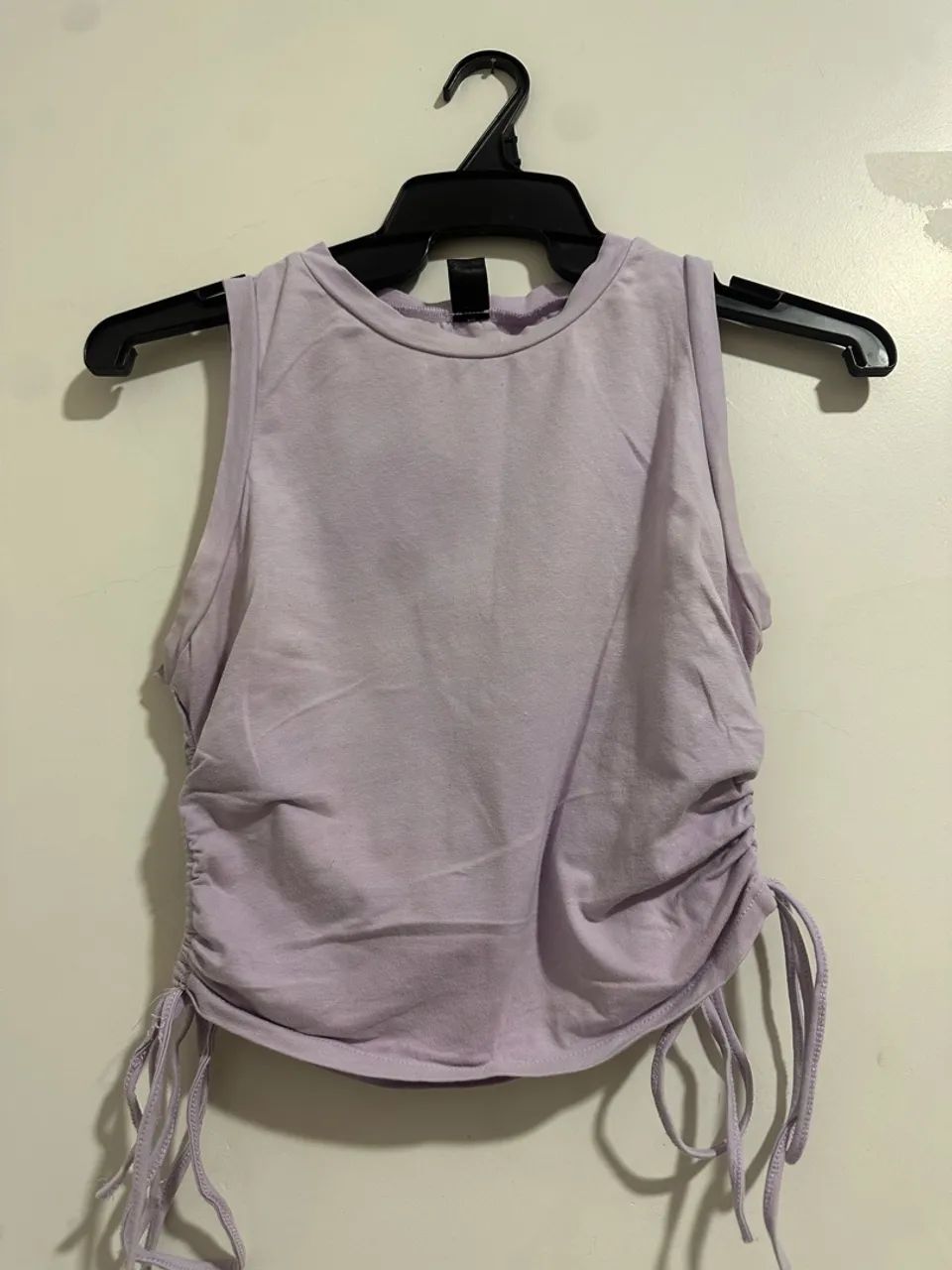 Mini blusa com amarração lateral -Roxo claro 