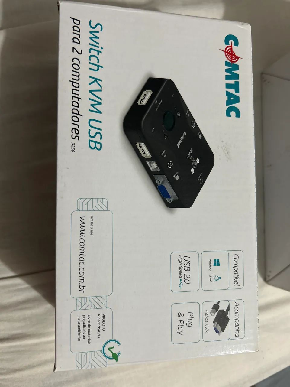 Switch KVM USB para 2 Computadores - Novo na Caixa