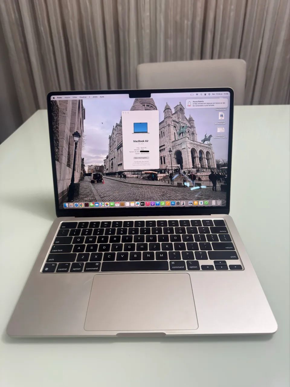MACBOOK AIR M2 2022 256GB BATERIA 98% - Envio Olx Pay - Notebooks