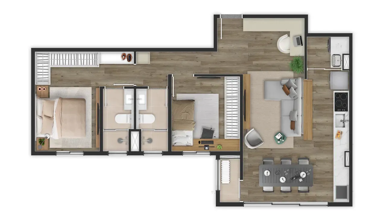 PLANTA 71m²