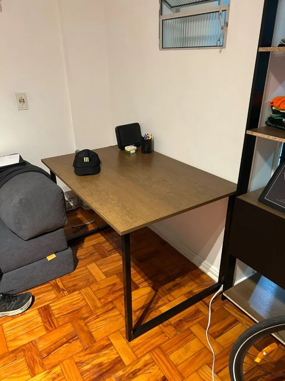 Mesa Retangular Estilo Industrial KLM Imbuia e Preto - Bom Estado - Foto 2