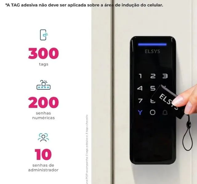 Fechadura Digital De Sobrepor Vertical Pop Esf-ds1100v Elsys Nova Lacrada