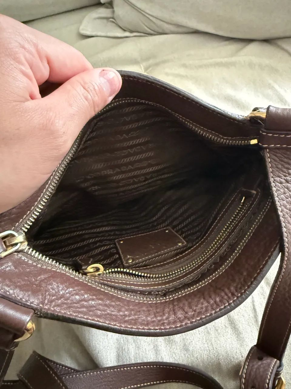 Bolsa Tiracolo Prada Messenger Denim Bicolor ORIGINAL - Foto 2