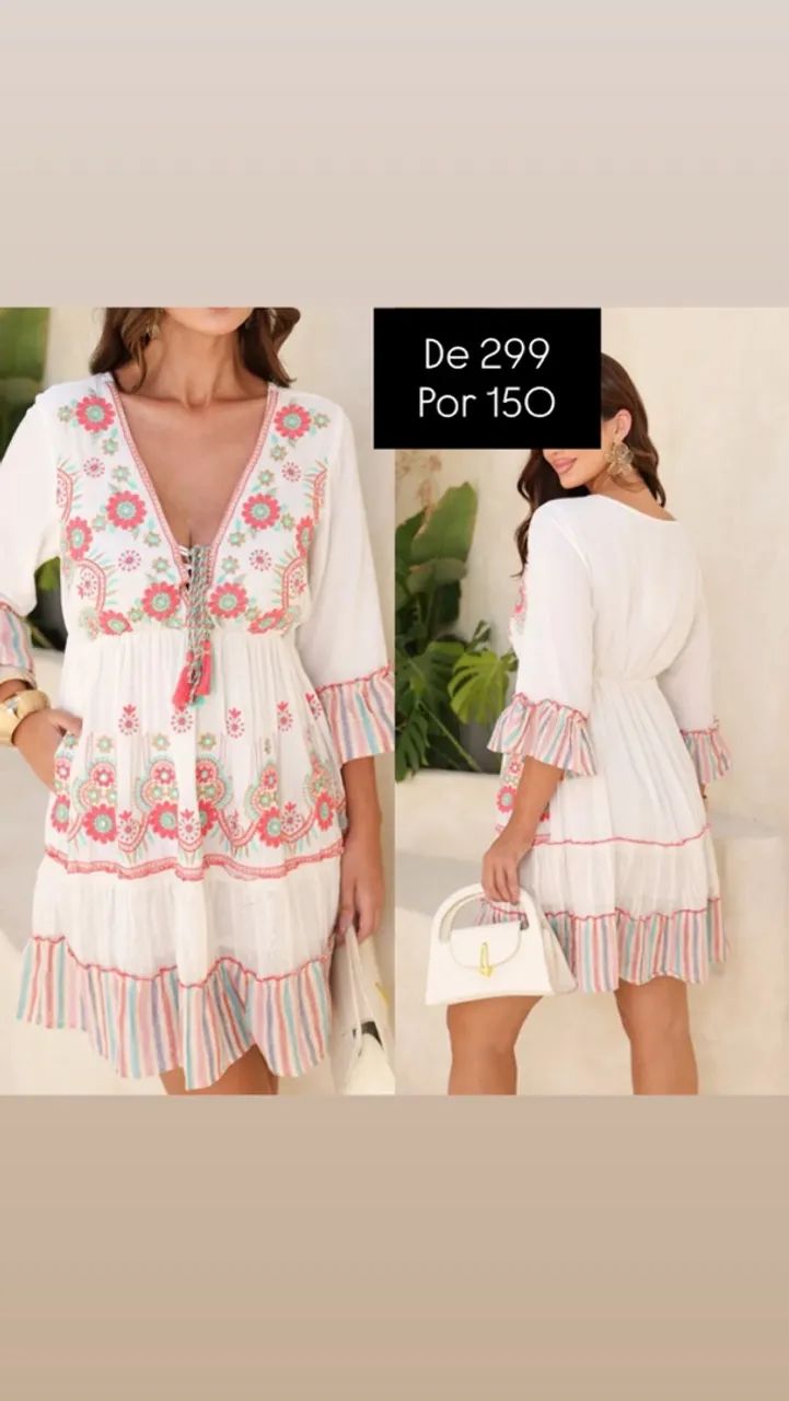 VESTIDOS CURTOS BOHO CHIC - Foto 3