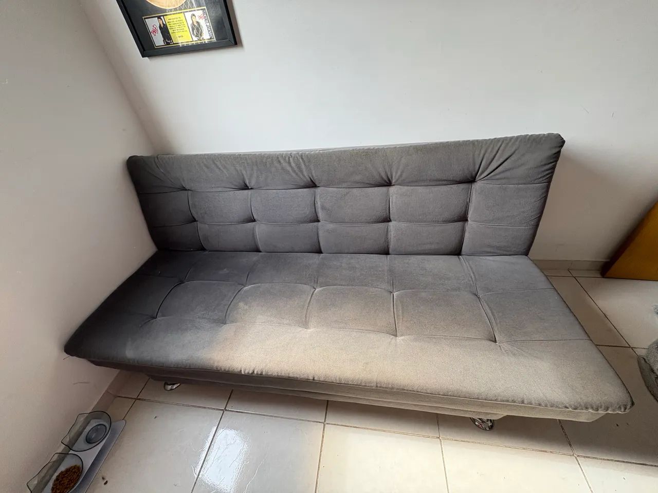 Sofá-Cama Reclinável Cinza - Muito Conservado - Foto 2