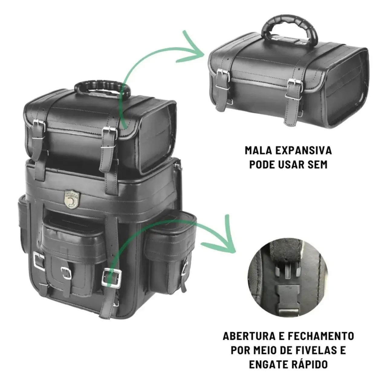Bolsa Alforge Traseiro Moto Custom 32L - Foto 5