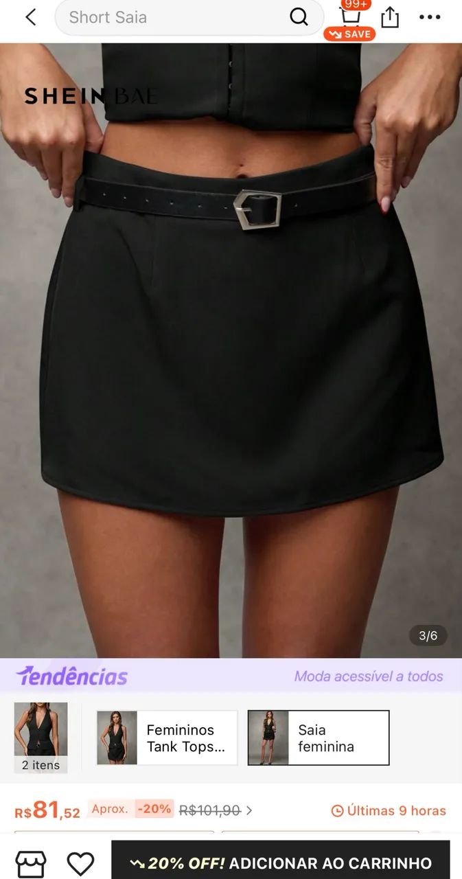 Short saia- shein 