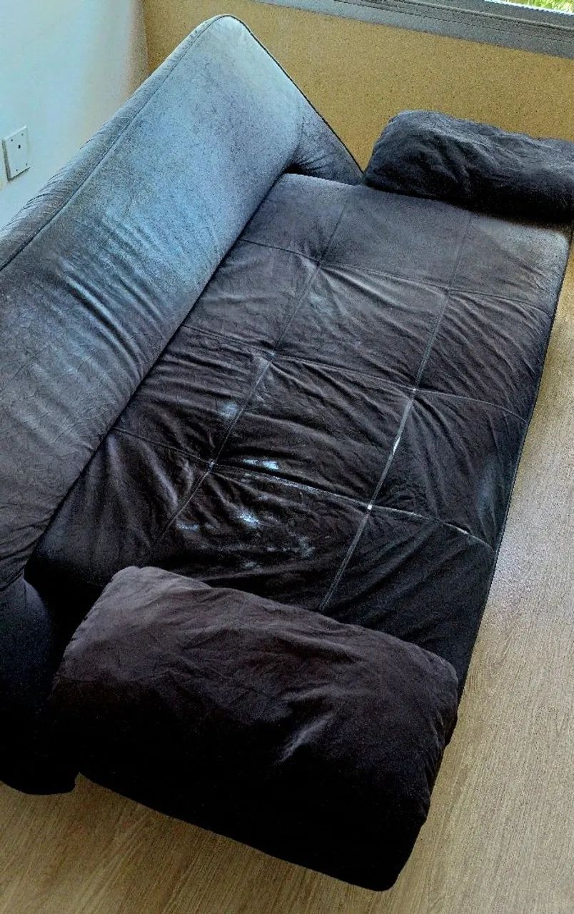 Sofa cama de espuma preto, usado - Foto 2