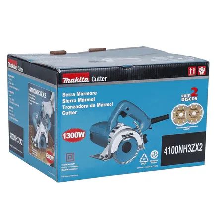 Serra Mármore 110mm 1300W Com 2 Discos 4100NH3ZX2 Makita Profissional 1