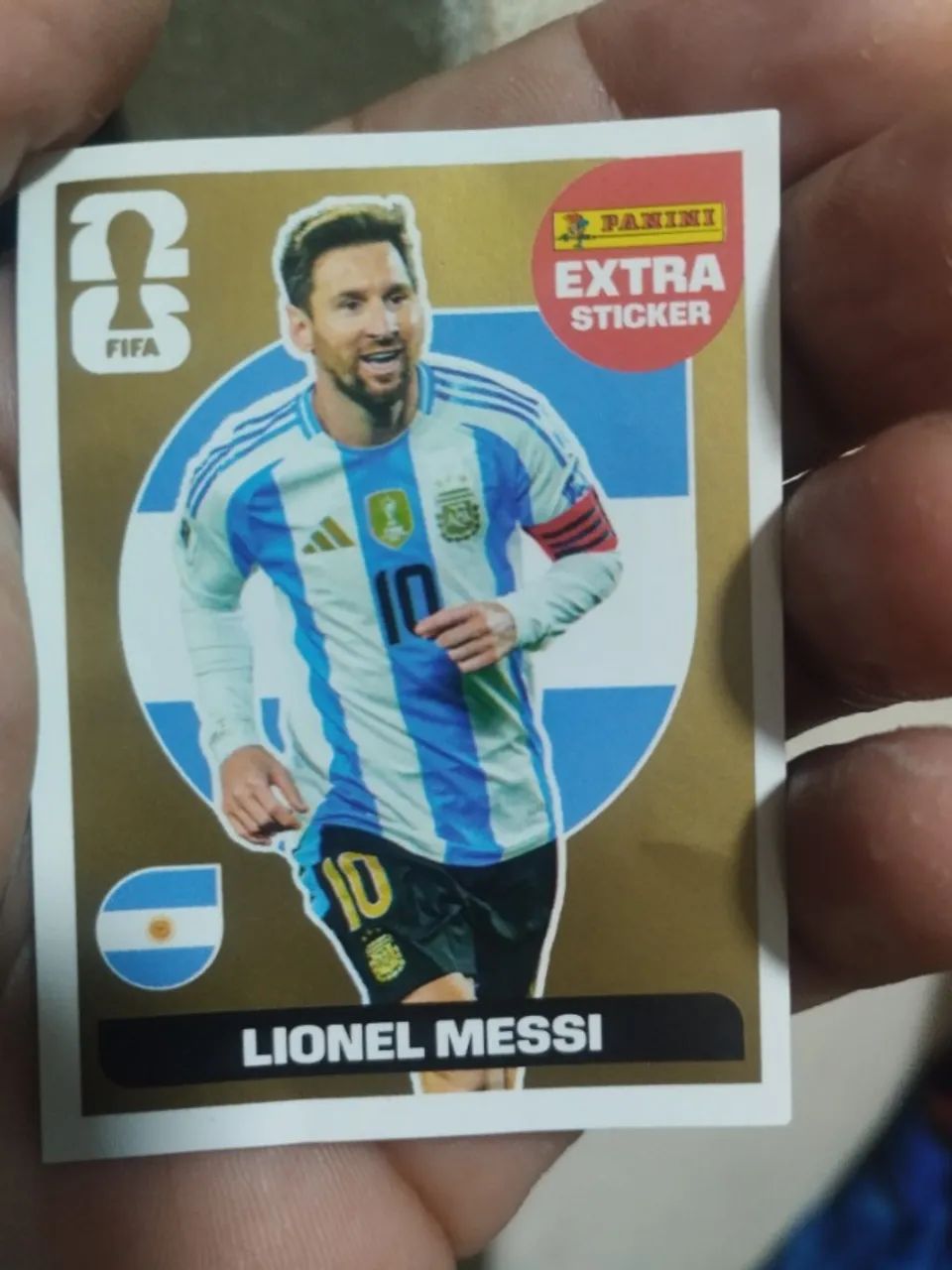 figurinha extra sticker GOLD MESSI 2026