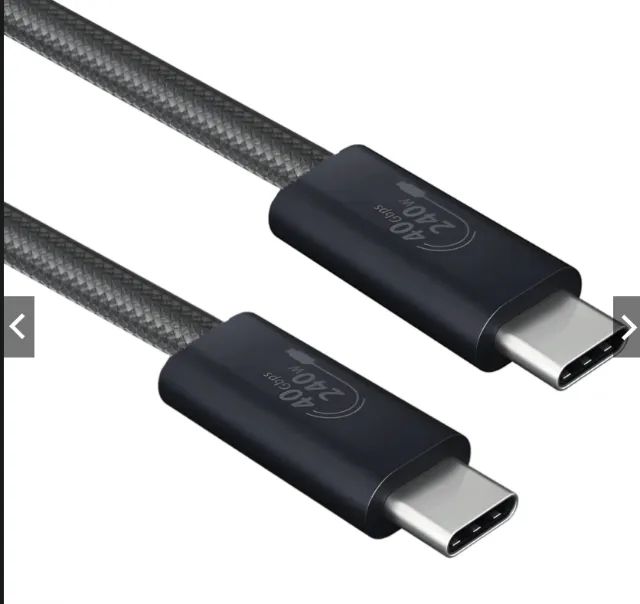 Cabo USB-C 240W 40Gbps USB4 Thunderbolt 4 8K Gen3x2 E-Marker 1mts