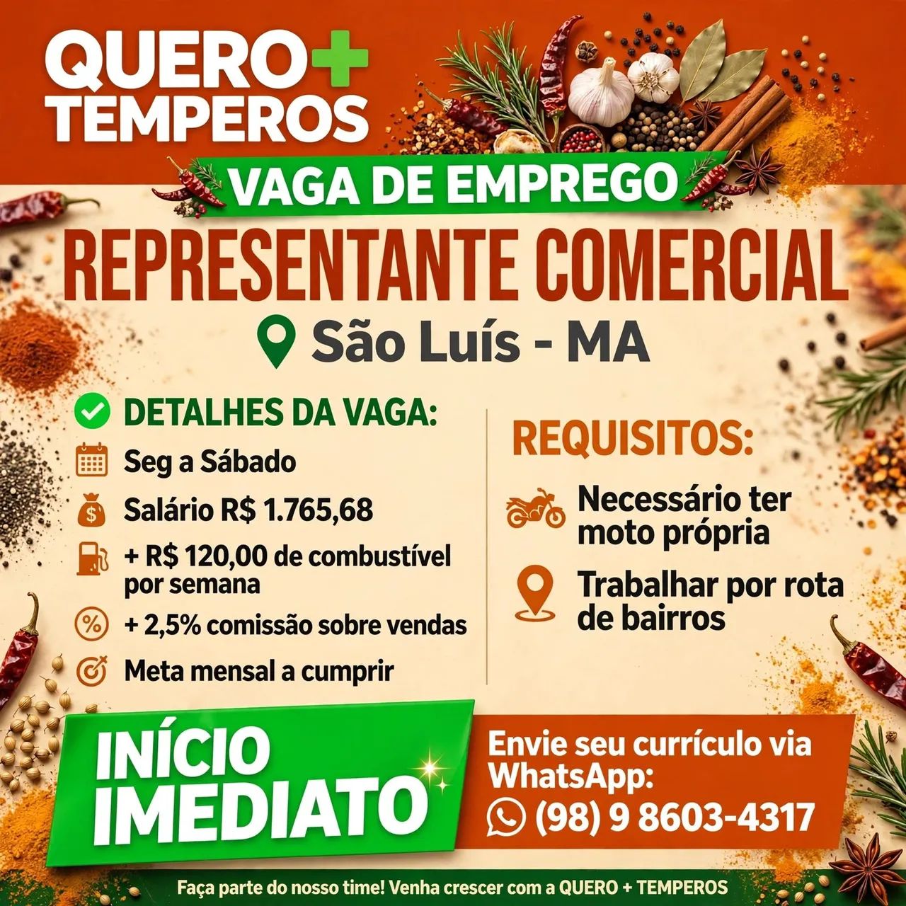 Início imediato 