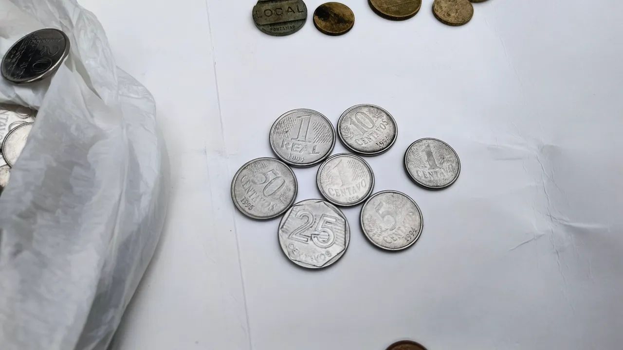 Lote de moedas antigas vintage vários modelos 