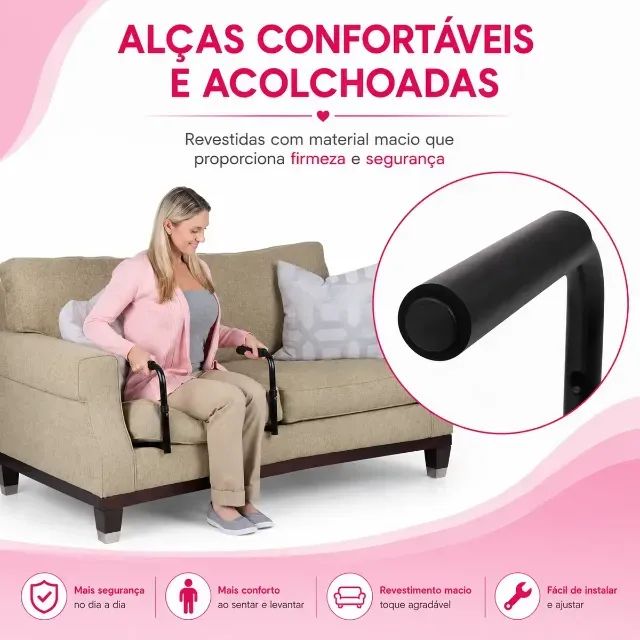 Barra De Apoio Suporte para Levantar Do Sofá Alça Sentar - Foto 4