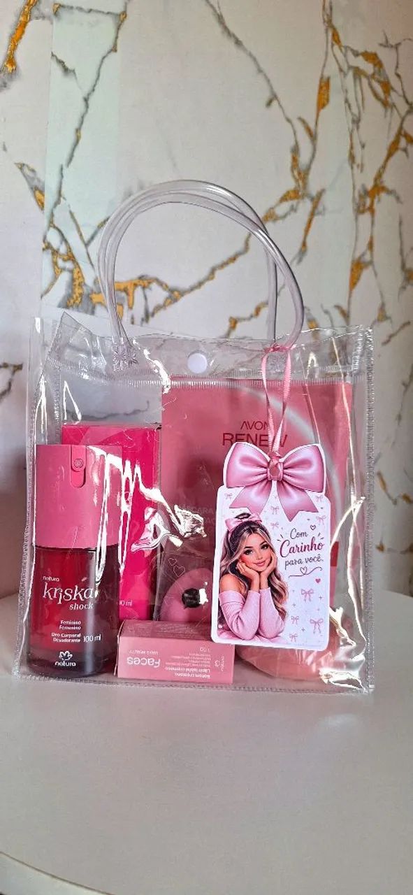 Sacolinha presenteavel produtos rosa